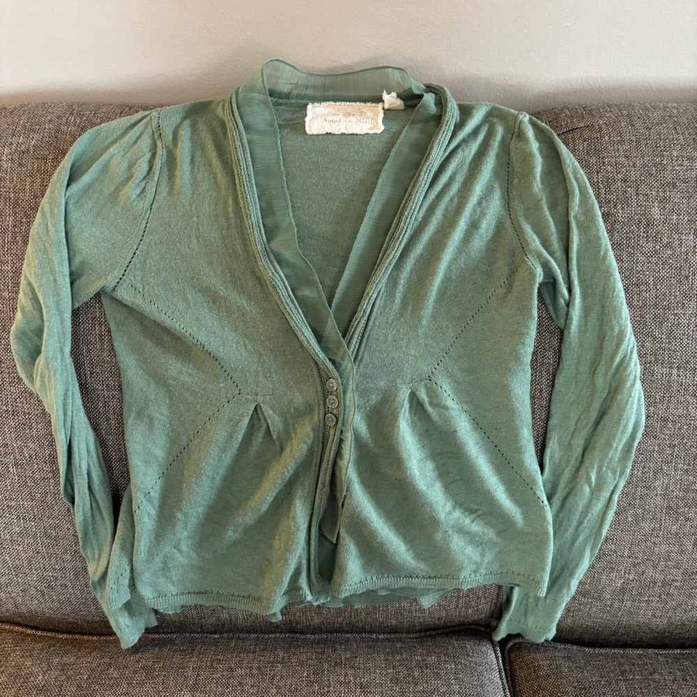 Angel of the north green cardigan size small Anthropologie
